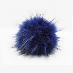 $6 Add-on Removable Dark Blue Pompom with Snap
